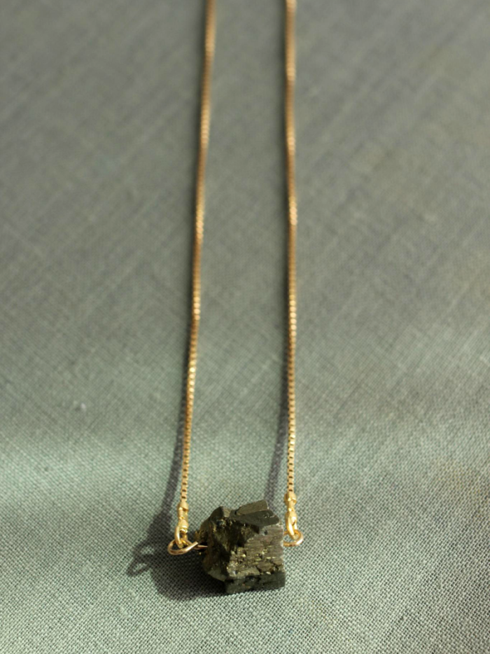 natural pyrite necklace