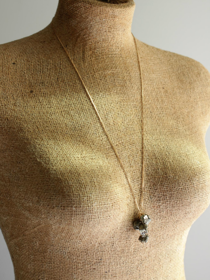 pyrite cluster necklace