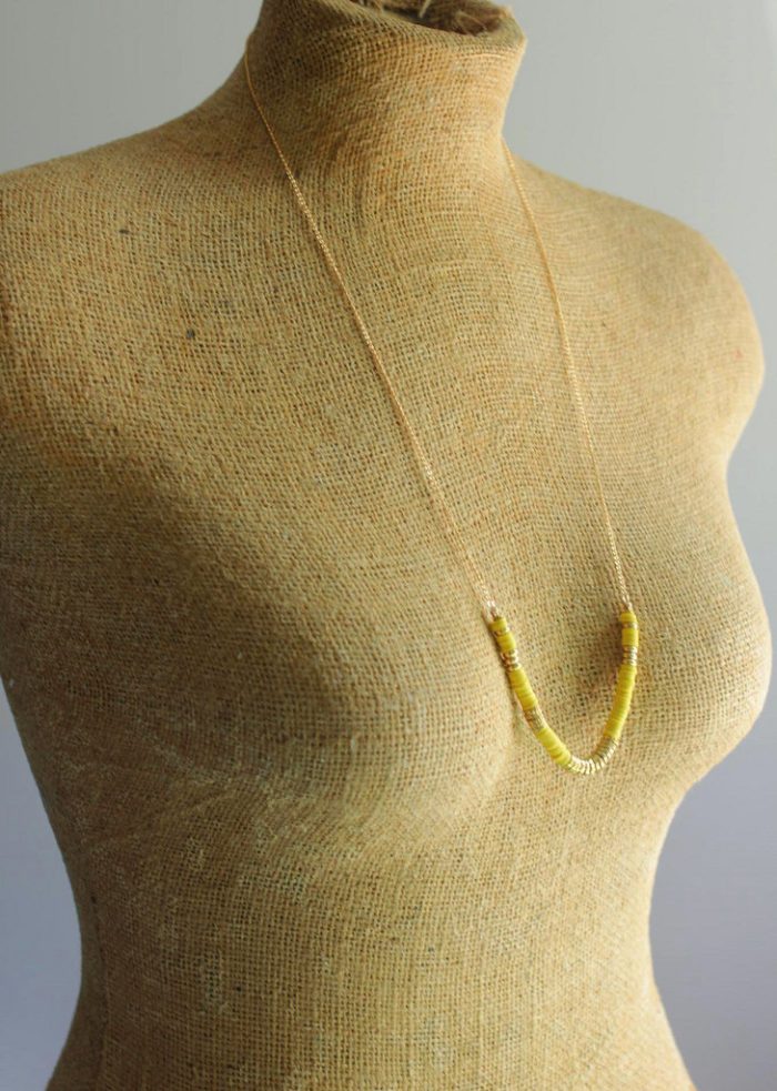 yellow heishi necklace