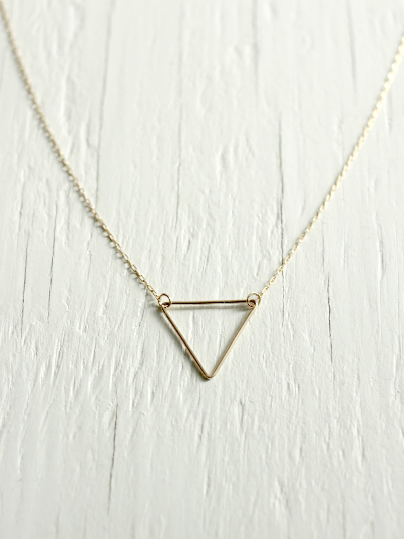 Gold Triangle Necklace - Open Design