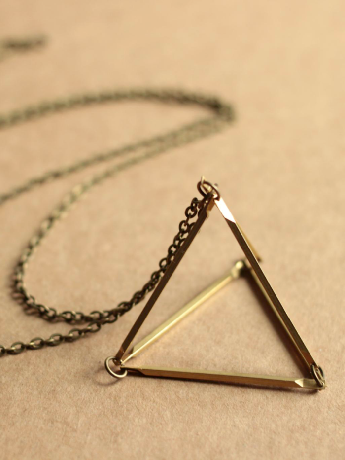 3d triangle necklace