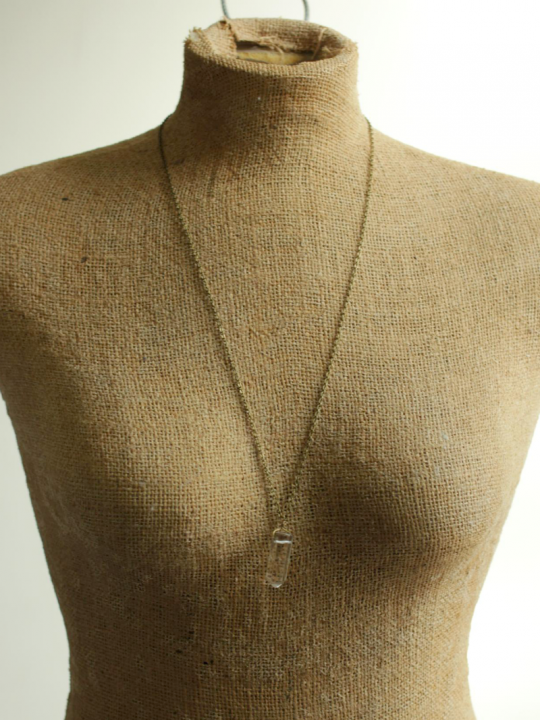 quartz necklace long
