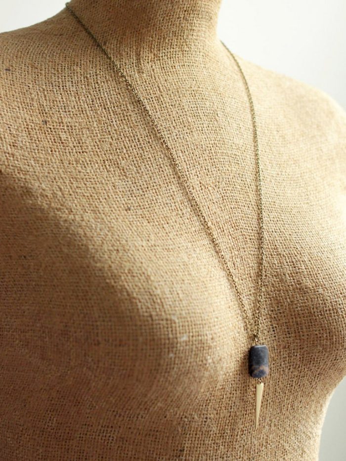 blue sandstone matte necklace