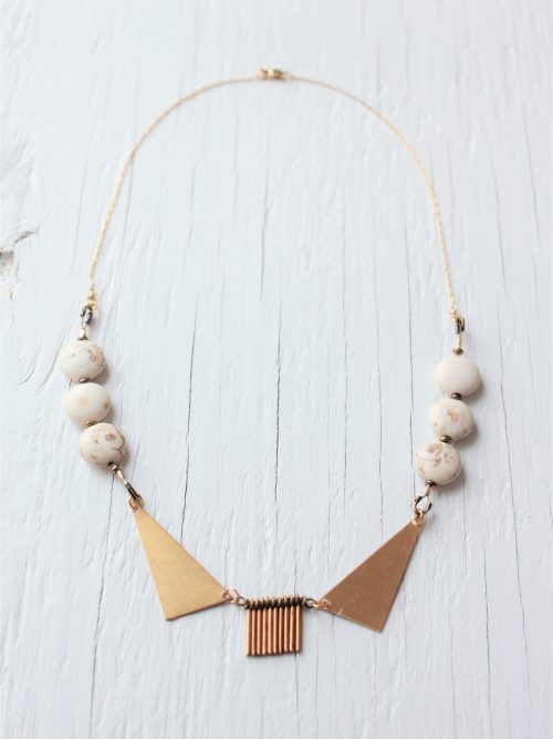 Metal Collar Necklace with fringe
