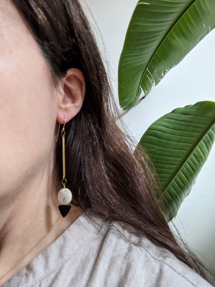 Black and white geometric earrings