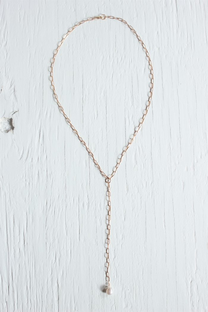 Pearl lariat necklace