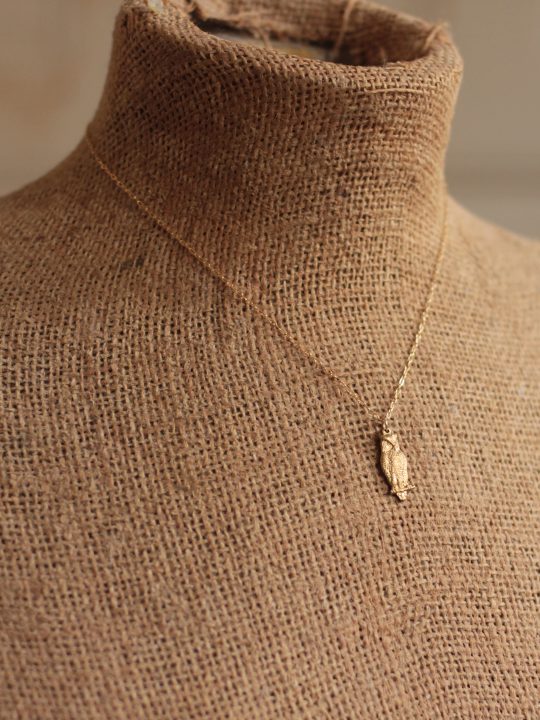 Brass Owl Charm Necklace