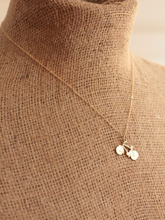 Gold Bike Charm Necklace