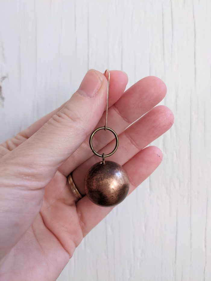 Large Copper Ball Earrings