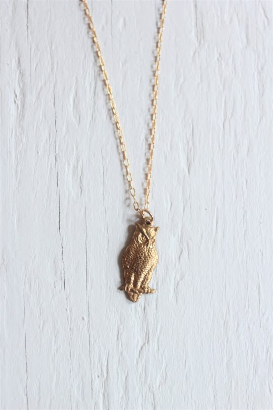 Owl charm necklace