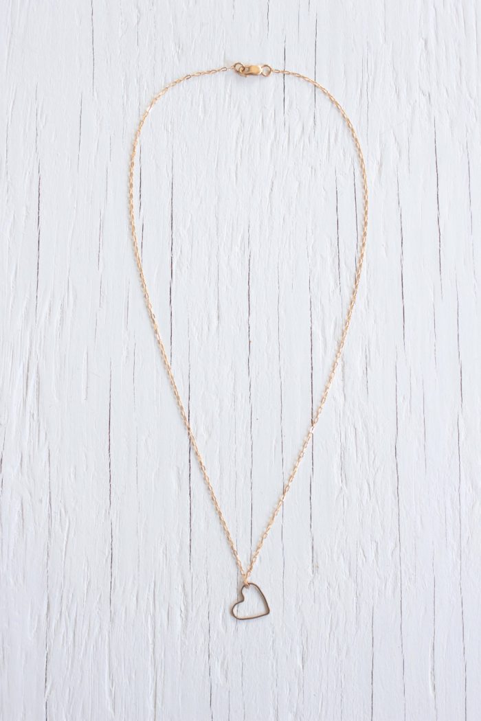 Gold floating heart necklace