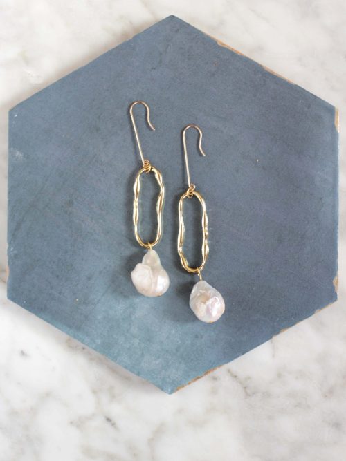 Large baroque pearl earrings