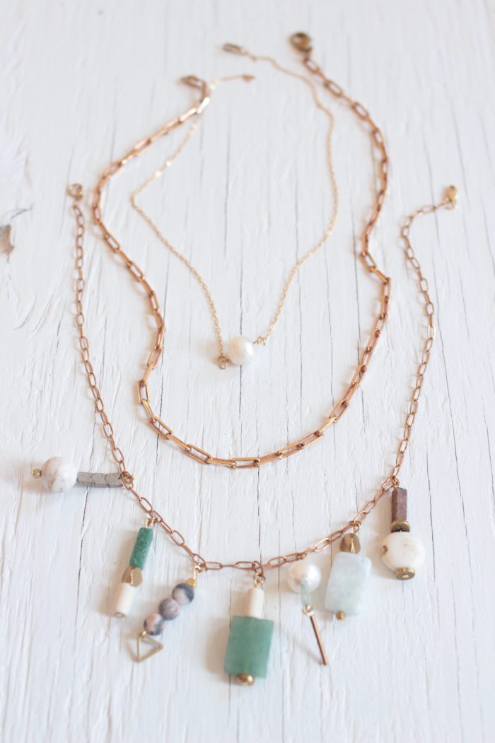 Pastel layered necklace set
