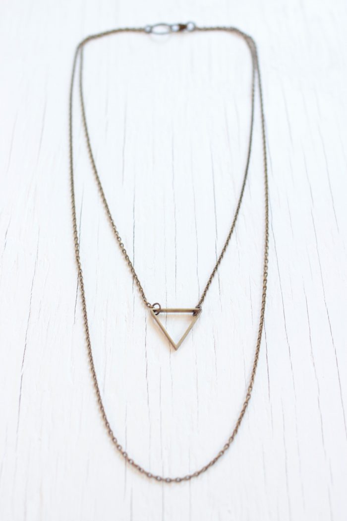 Triangle layered necklace set