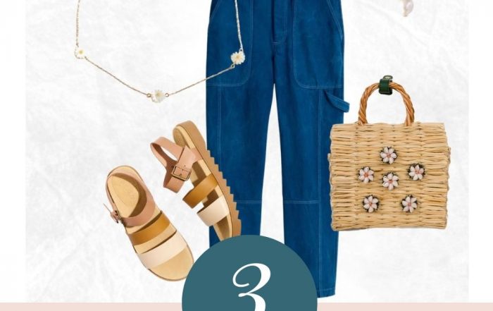 Denim and pearls summer outfits for moms